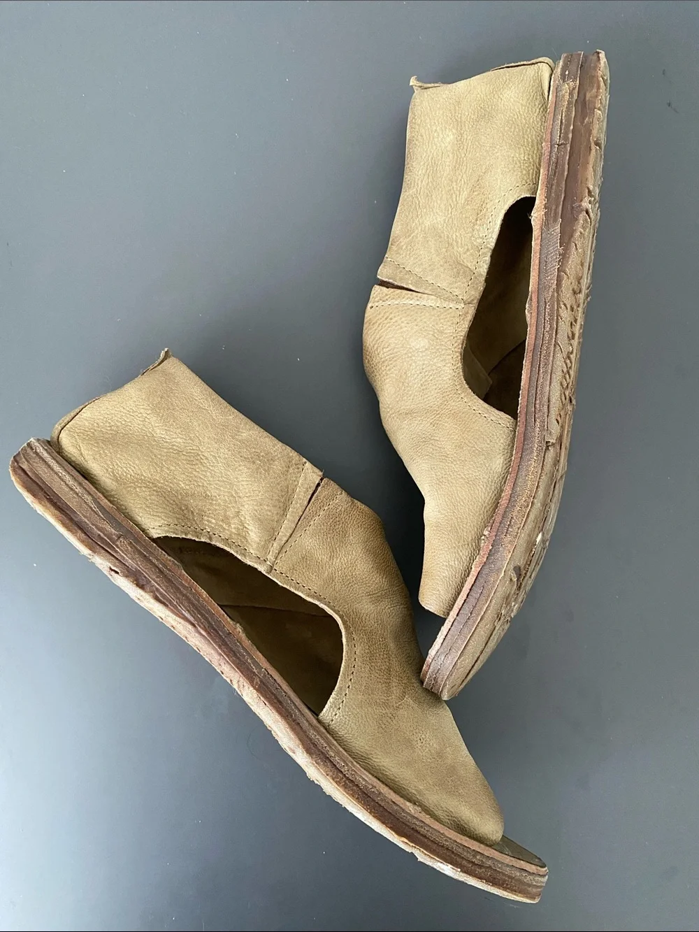 A.S.98 Reiley Sandal Open-Toe Leather Sandals in Tan EU 37 US 7